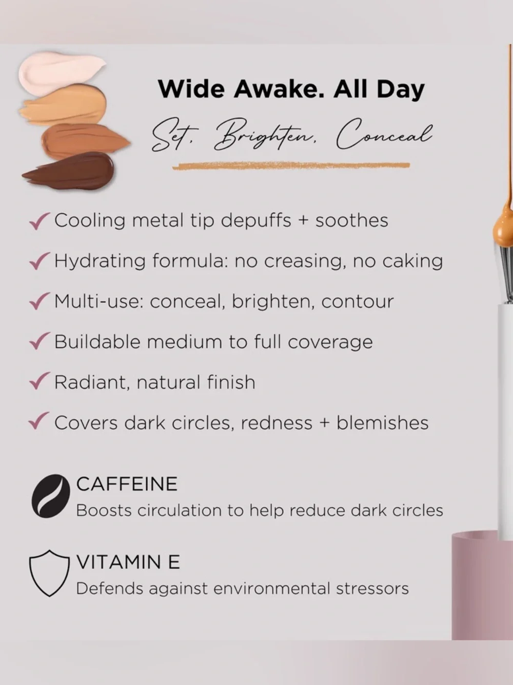 New Dominique Cappaccino Liquid Concealer Natural Beige Shade